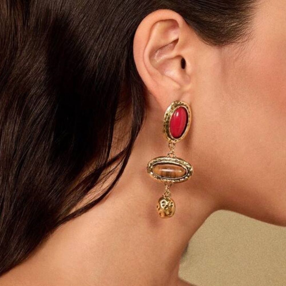 Stone drop Dangle Earrings Q929